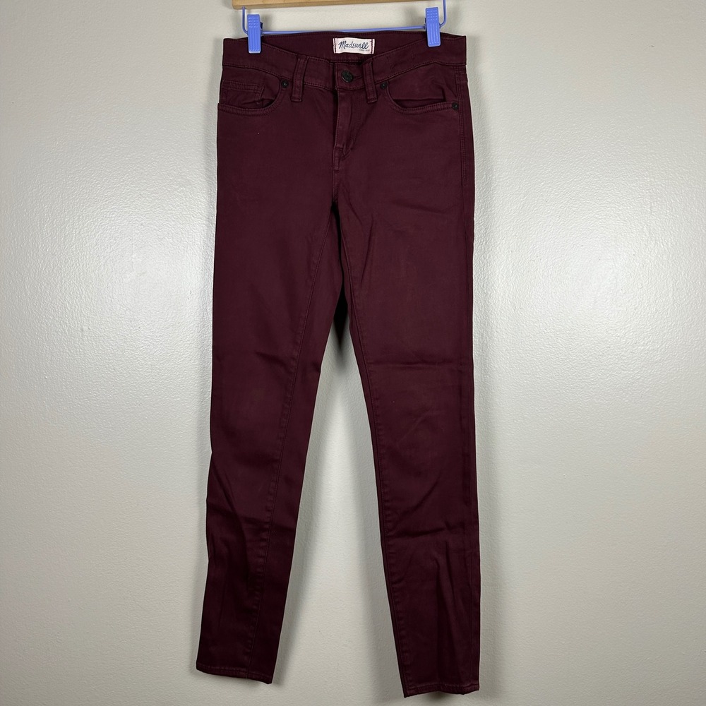 Madewell Women's 24 Skinny Skinny Jeans Burgundy Wine Stretch Casual